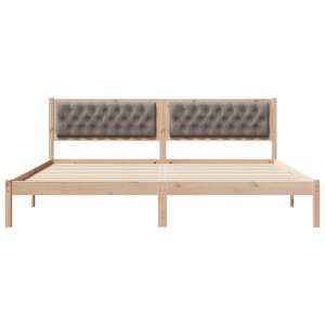 Rám postele s čelo Taupe 200 x 200 cm Masivní borové dřevo - obrázek 5