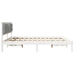 Rám postele Světle šedá 200 x 200 cm Masivní borové dřevo - obrázek 6