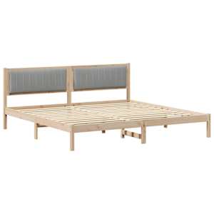 Rám postele Světle šedá 200 x 200 cm Masivní borové dřevo - obrázek 2