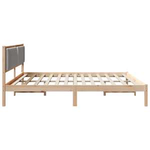 Rám postele Světle šedá 200 x 200 cm Masivní borové dřevo - obrázek 6