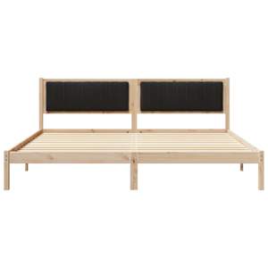 Rám postele s čelo Černá 200 x 200 cm Masivní borové dřevo - obrázek 5