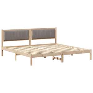 Rám postele s čelo Taupe 200 x 200 cm Masivní borové dřevo - obrázek 2