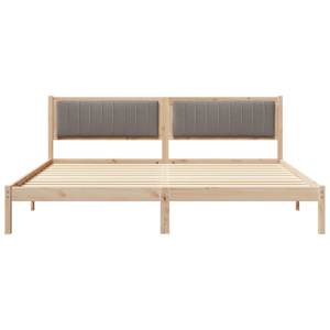 Rám postele s čelo Taupe 200 x 200 cm Masivní borové dřevo - obrázek 5