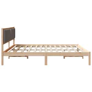 Rám postele s čelo Taupe 200 x 200 cm Masivní borové dřevo - obrázek 6