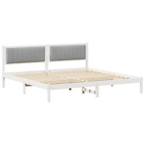 Rám postele Světle šedá 200 x 200 cm Masivní borové dřevo - obrázek 2
