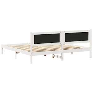 Rám postele Světle šedá 200 x 200 cm Masivní borové dřevo - obrázek 7