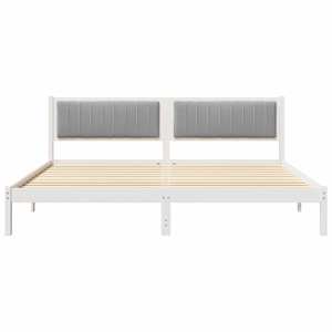 Rám postele Světle šedá 200 x 200 cm Masivní borové dřevo - obrázek 5