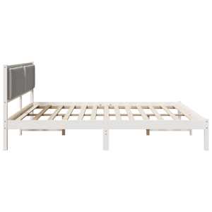 Rám postele Světle šedá 200 x 200 cm Masivní borové dřevo - obrázek 6