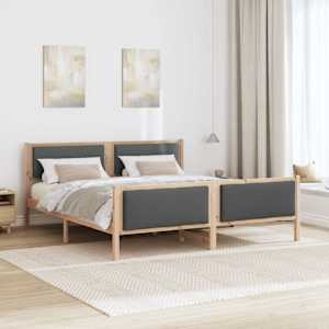 Rám postele s čelo Tmavě šedá 200 x 200 cm textil - obrázek 4