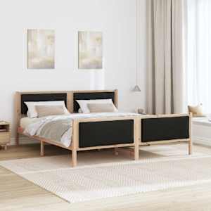 Rám postele s čelo Černá 200 x 200 cm textil - obrázek 4