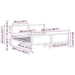 Rám postele s čelo Černá 200 x 200 cm textil - obrázek 11