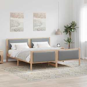 Rám postele s čelo Světle šedá 180 x 200 cm textil - obrázek 1