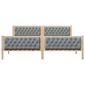Rám postele Světle šedá 200 x 200 cm Masivní borové dřevo - obrázek 5