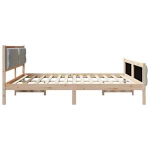 Rám postele Světle šedá 200 x 200 cm Masivní borové dřevo - obrázek 6