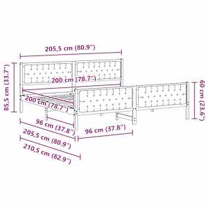 Rám postele Světle šedá 200 x 200 cm Masivní borové dřevo - obrázek 11