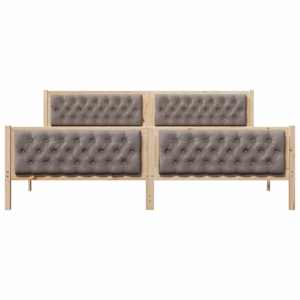Rám postele s čelo Taupe 200 x 200 cm Masivní borové dřevo - obrázek 5