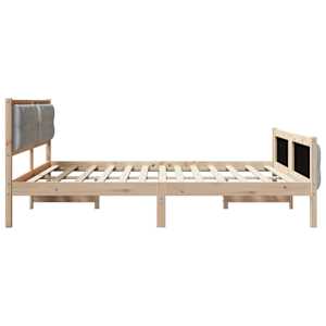 Rám postele Světle šedá 180 x 200 cm Masivní borové dřevo - obrázek 6