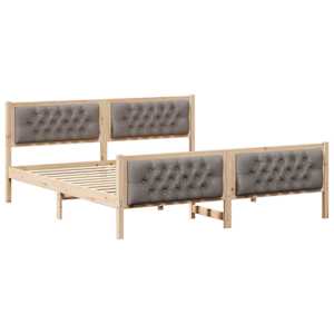 Rám postele s čelo Taupe 180 x 200 cm Masivní borové dřevo - obrázek 2