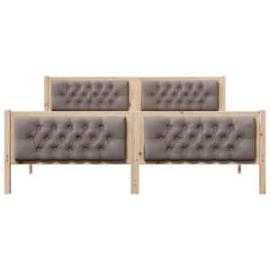 Rám postele s čelo Taupe 180 x 200 cm Masivní borové dřevo - obrázek 5