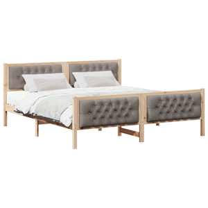 Rám postele s čelo Taupe 180 x 200 cm Masivní borové dřevo - obrázek 3