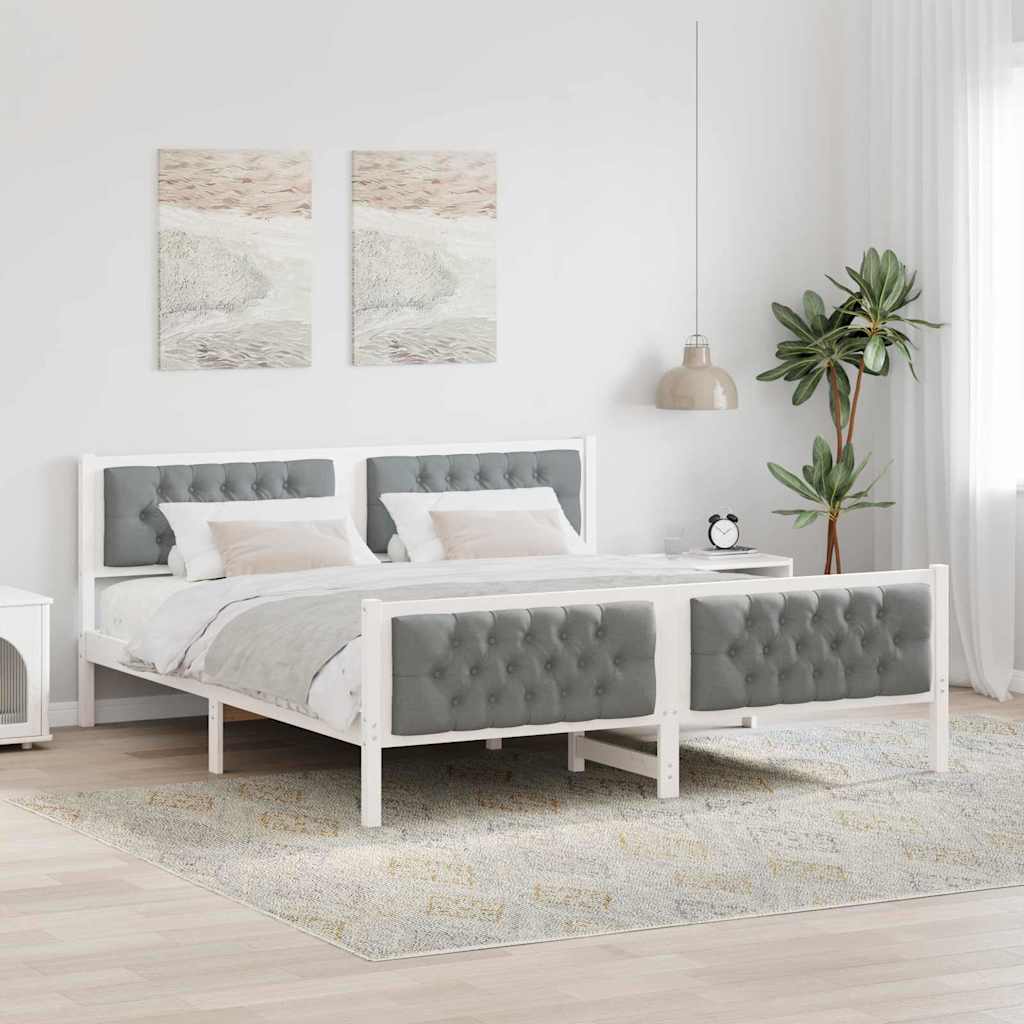 Paturi & cadre pat - Cadru de pat cu headboard Gri deschis 180 x 200 cm țesătură