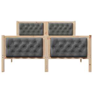 Rám postele s čelo Tmavě šedá 150 x 200 cm Masivní borové dřevo - obrázek 5