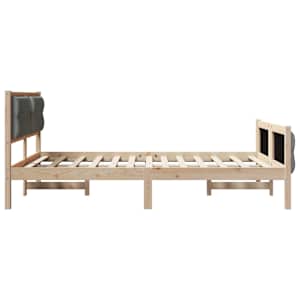Rám postele s čelo Tmavě šedá 150 x 200 cm Masivní borové dřevo - obrázek 6
