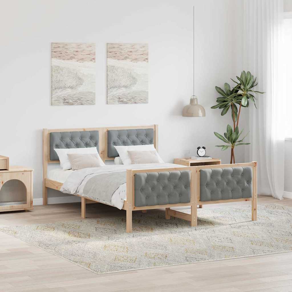 Paturi & cadre pat - Cadru de pat cu headboard Gri deschis 140 x 200 cm țesătură