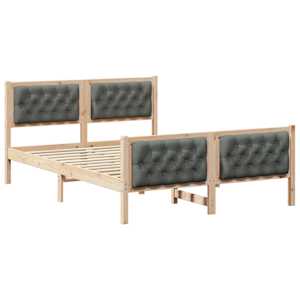 Rám postele s čelo Tmavě šedá 140 x 200 cm Masivní borové dřevo - obrázek 2