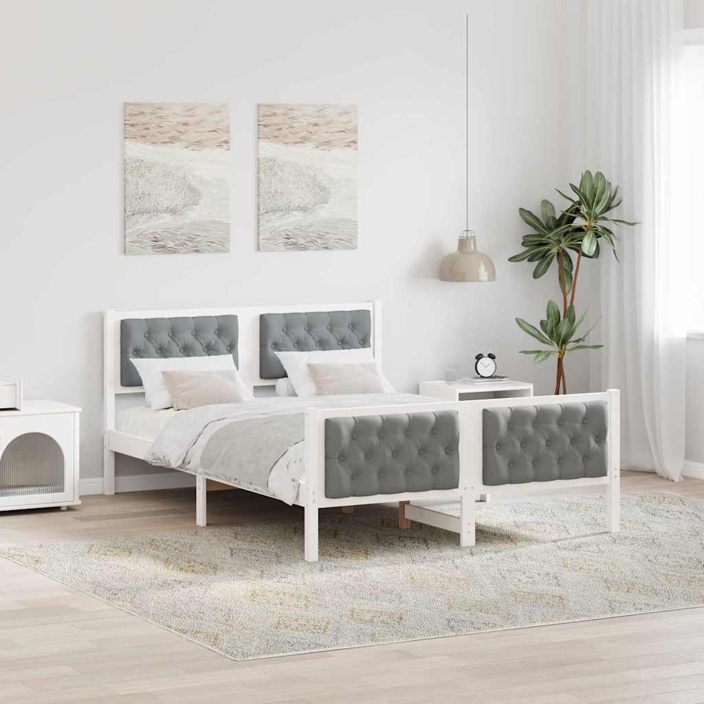 Paturi & cadre pat - Cadru de pat cu headboard Gri deschis 140 x 200 cm țesătură