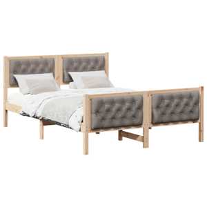 Rám postele s čelo Taupe 140 x 190 cm Masivní borové dřevo - obrázek 3
