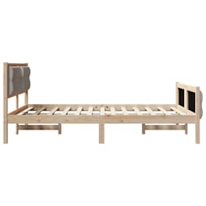 Rám postele s čelo Taupe 140 x 190 cm Masivní borové dřevo - obrázek 6