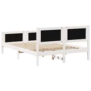 Rám postele Světle šedá 140 x 190 cm Masivní borové dřevo - obrázek 7