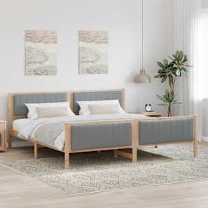 Rám postele s čelo Hnědá a světlá šedá 200 x 200 cm - obrázek 1