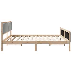 Rám postele s čelo Hnědá a světlá šedá 200 x 200 cm - obrázek 6