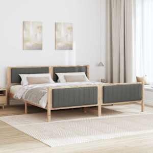 Rám postele s čelo hnědá a tmavě šedá 200 x 200 cm - obrázek 4