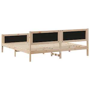 Rám postele Hnědá a taupe 200 x 200 cm Masivní borovicové dřevo - obrázek 7