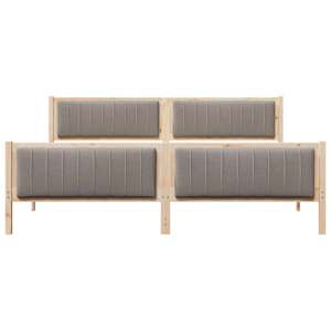 Rám postele Hnědá a taupe 200 x 200 cm Masivní borovicové dřevo - obrázek 5