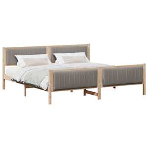 Rám postele Hnědá a taupe 200 x 200 cm Masivní borovicové dřevo - obrázek 2