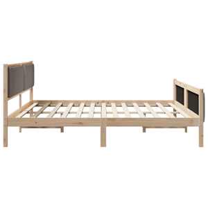 Rám postele Hnědá a taupe 200 x 200 cm Masivní borovicové dřevo - obrázek 6