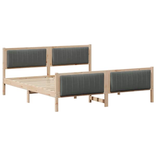 vidaXL Beti raam peaga pruun ja tumehall 180 x 200 cm M&auml;nnipuit