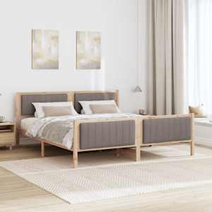 Rám postele Hnědá a taupe 180 x 200 cm Masivní borovicové dřevo - obrázek 4