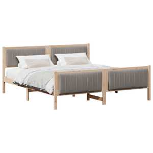 Rám postele Hnědá a taupe 180 x 200 cm Masivní borovicové dřevo - obrázek 2