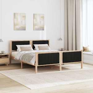 Rám postele Hnědo-černá 150 x 200 cm Masivní borovicové dřevo - obrázek 4