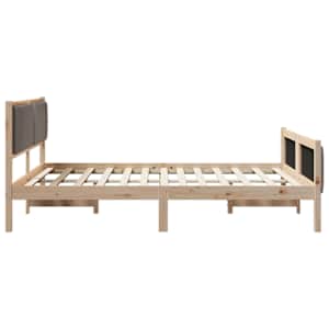 Rám postele Hnědá a taupe 150 x 200 cm Masivní borovicové dřevo - obrázek 6