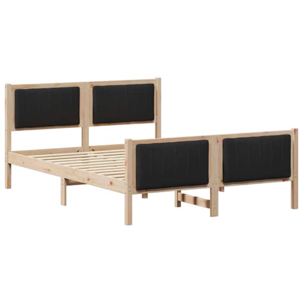 vidaXL Beti raam peaga Pruun ja must 140 x 190 cm M&auml;nnipuit