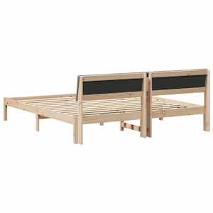 Rám postele Hnědá a taupe 200 x 200 cm Masivní borovicové dřevo - obrázek 7