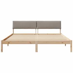 Rám postele Hnědá a taupe 200 x 200 cm Masivní borovicové dřevo - obrázek 5