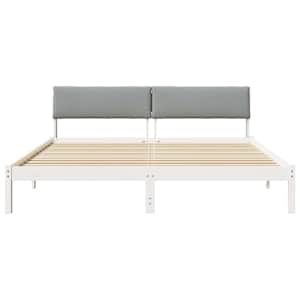 Rám postele s čelo Bílá a světle šedá 200 x 200 cm - obrázek 5
