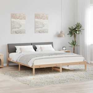 Rám postele Hnědá a taupe 180 x 200 cm Masivní borovicové dřevo - obrázek 1